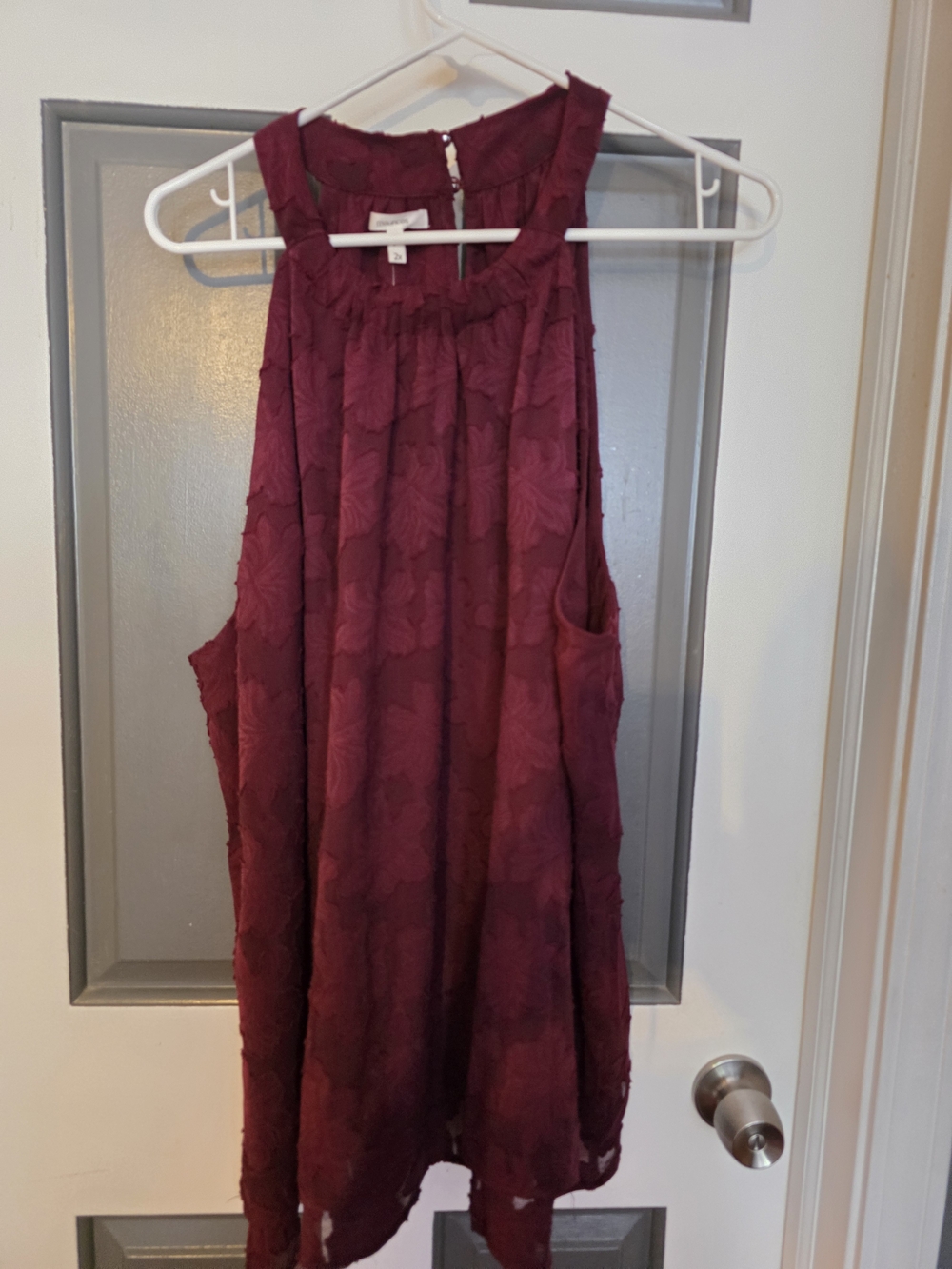Maurices Burgundy Sleeveless Textured Tunic NWT